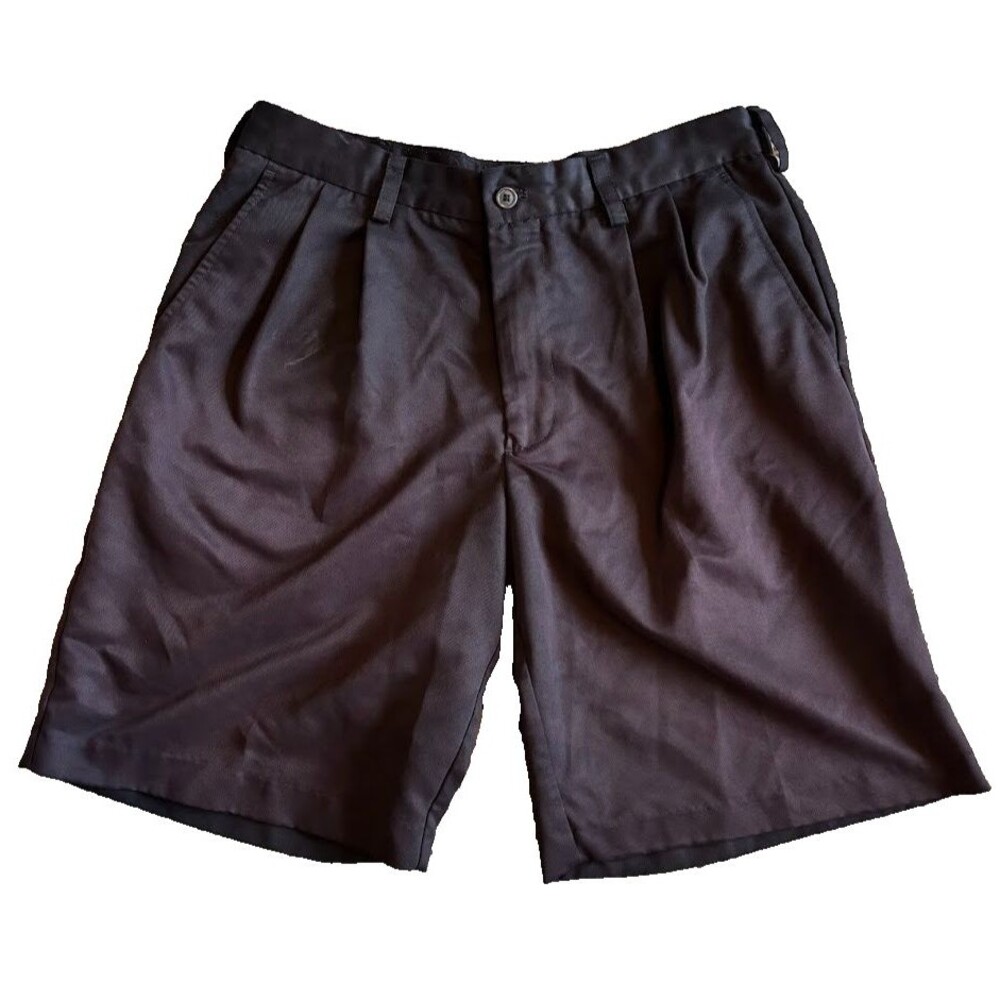 Izod Golf Shorts Men's 32 Black Chino 100% Polyester Pockets Vacation Bottoms